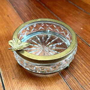 Brass and Crystal Decorative Mini Bowl